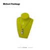 Webest new design professional glossy lacquer green color wooden necklace busts display
