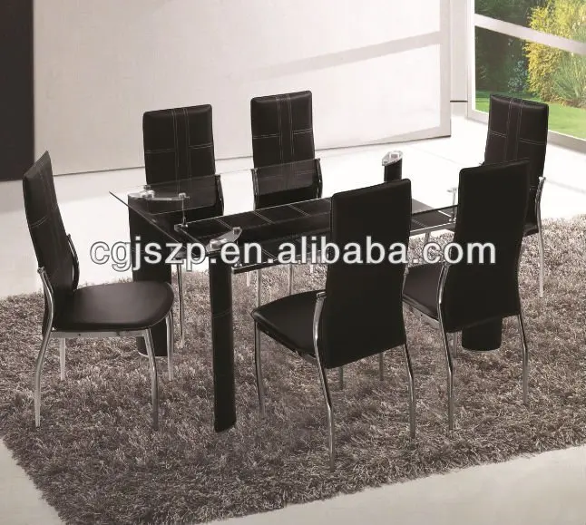 Venta caliente moderno comedor muebles baratos de vidrio y metal ... Sillas par mesas de cristal