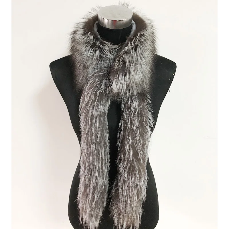 cx-s-179 2019 新款冬季配饰自然色长真正的狐狸毛皮围巾