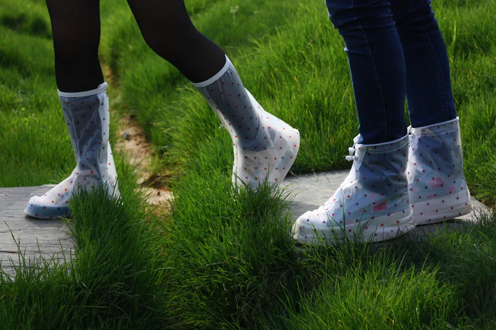 High Heel Rain Shoes Cover Boots Waterproof Pvc Reusable Foldable