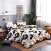 Queen Bedding Cover Duvet Set White Marble, 3 Piece - 1000 - TC Luxury Microfiber Down Comforter Quilt Cover with Zipper
