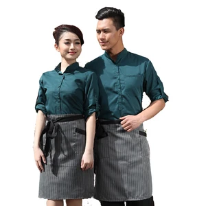 Hotel Work Clothing Sets Women&Men Fast Food Restaurant Waiter Uniforms Top+Apron 2pcs Western Hotel Workwear Hotel Work Clothing Sets Women&Men Fast Food Restaurant Waiter Uniforms Top+Apron 2pcs Western Hotel Workwear