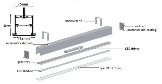 Newly Design Linear Fluorescent Light Fixtures For Office,Commercial ...