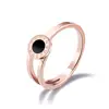 Titanium steel rose gold retro simple Roman numerals black disc personality ring ring