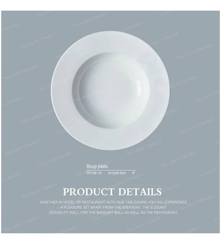 Hotel Restaurant Supplies Tableware Crockery Heated Plates,  Dishes Pasta Bowls, Customize Plate For Catering@