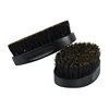 Modern comfortable black wooden beard brush 100% boar bristle shaving round beard brush for men