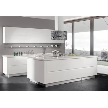 White Kitchen Peninsula Excellent Design Modern Handleless Lacquer