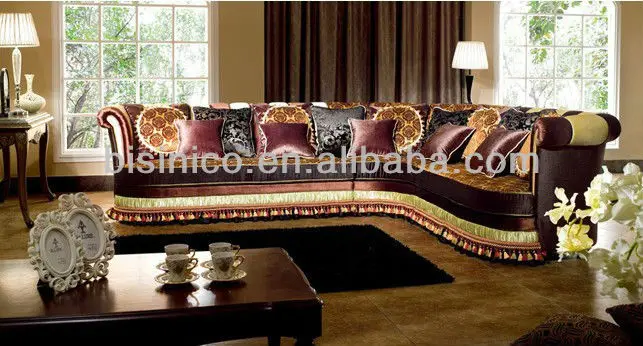 Noble Middle East Style Fabric Corner Sofa Antique Living Room Furniture Comfortable Living Room Corner Sofa Set View Corner Units Living Room