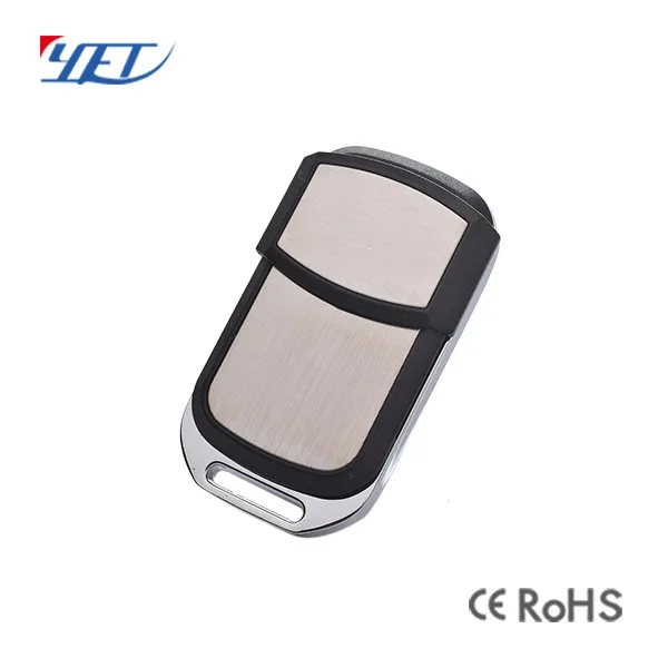 HCS301 rolling code duplicator remote showing 4 buttons, LED indicator, and compact plastic housing