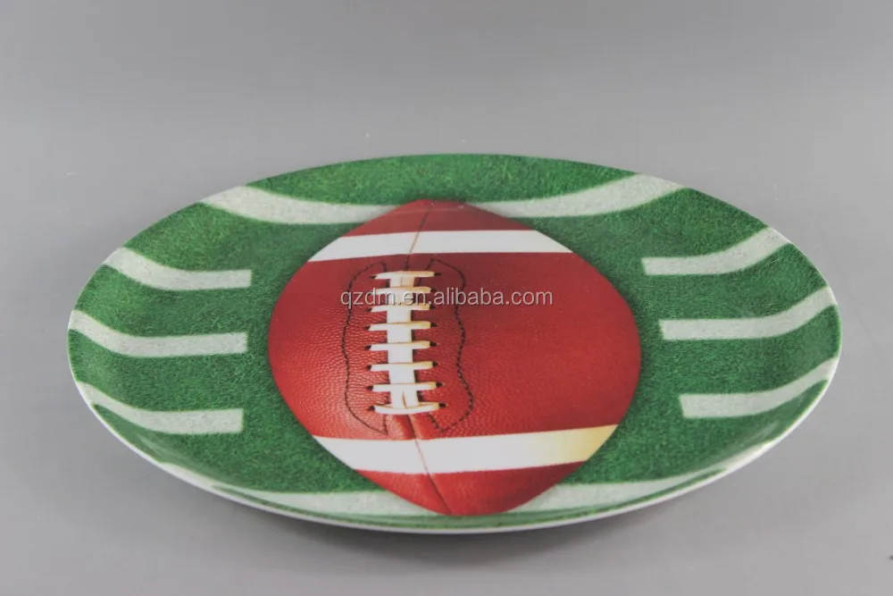 13.5inch Melamine Large Plate With Soccer Print