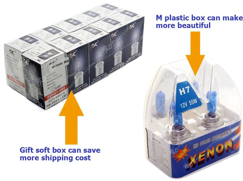 Bulk Deal H7 Headlight Halogen Bulbs,12 Volts 55 Watts Clear Auto Bulbs