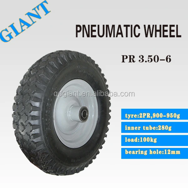 High rubber content plastic rim wheelbarrow tire 3.50-6