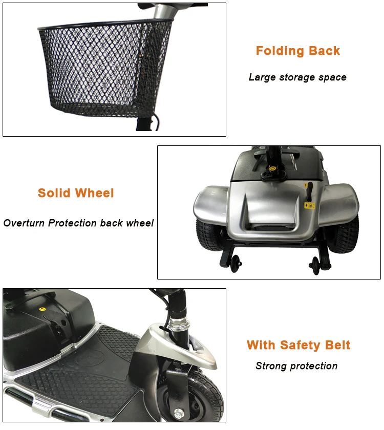 Wholesale Adult Handicap 3 Wheel Foldable Electric Mobility Scooter