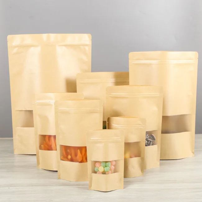 transparent food packaging bag stand up bag with zip lock  for food