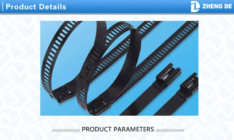 Black stainless steel cable tie