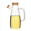 Eco-friendly lead free 500ml 650ml cooking olive oil glass storage bottle, Vinegar Bottle Dispenser with Cork