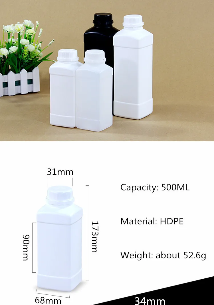 Wholesale 1 Liter 30pcs/carton Square Plastic Bottle For Chemical