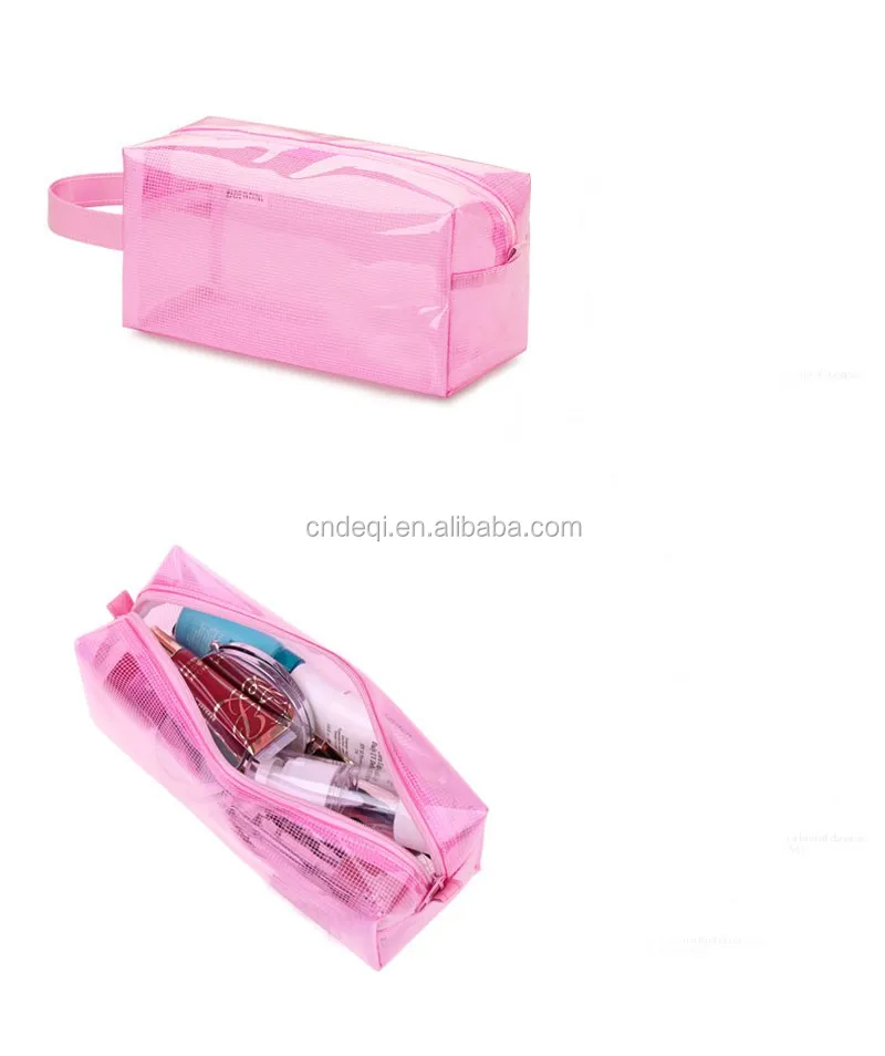 2019 Fresh Pink Lady Clear Pvc Cosmetic Bag Handling Toiletry Pouch