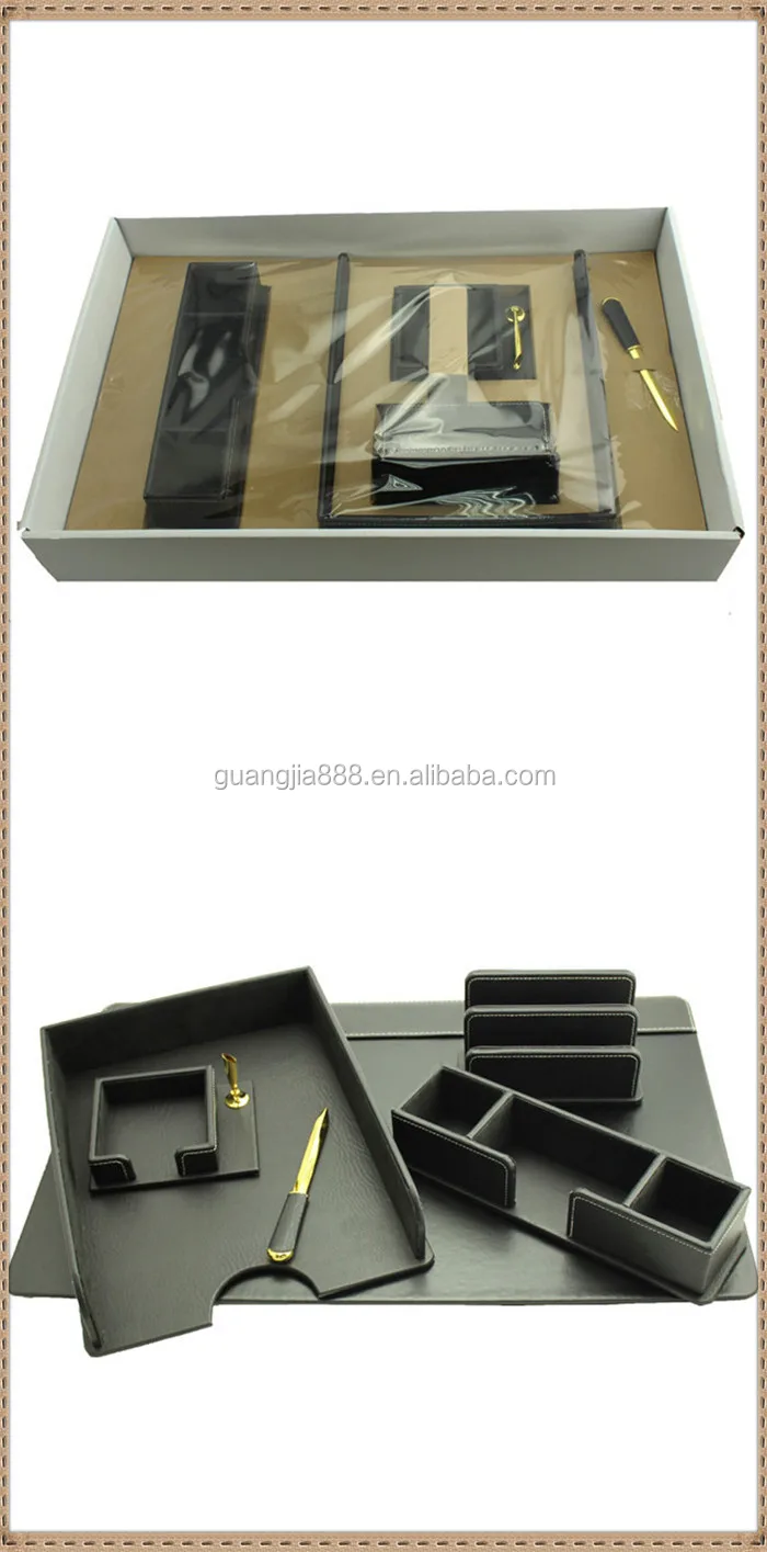 Top Quality Desk Set Office Organizer,Leather Office Desktop Set Buy Office Organizer,Leather