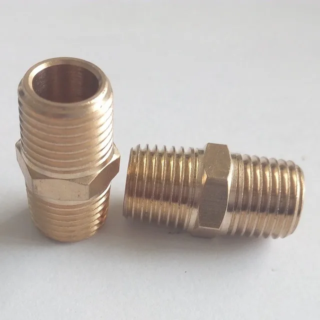 黄铜管件六角接头 1/4 "male npt * 1/4" male npt for fuel air