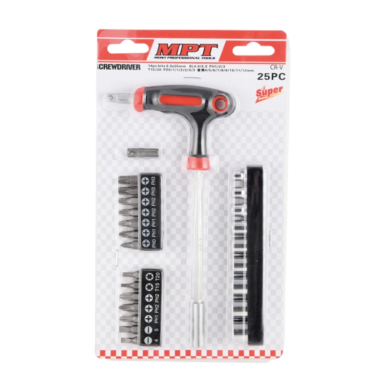 Total 25 Piece T Handle Wrench Screwdriver Set
