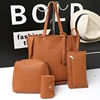 2018 fashion design lady shoulder casual totes small messenger 4 pieces set leather bag
