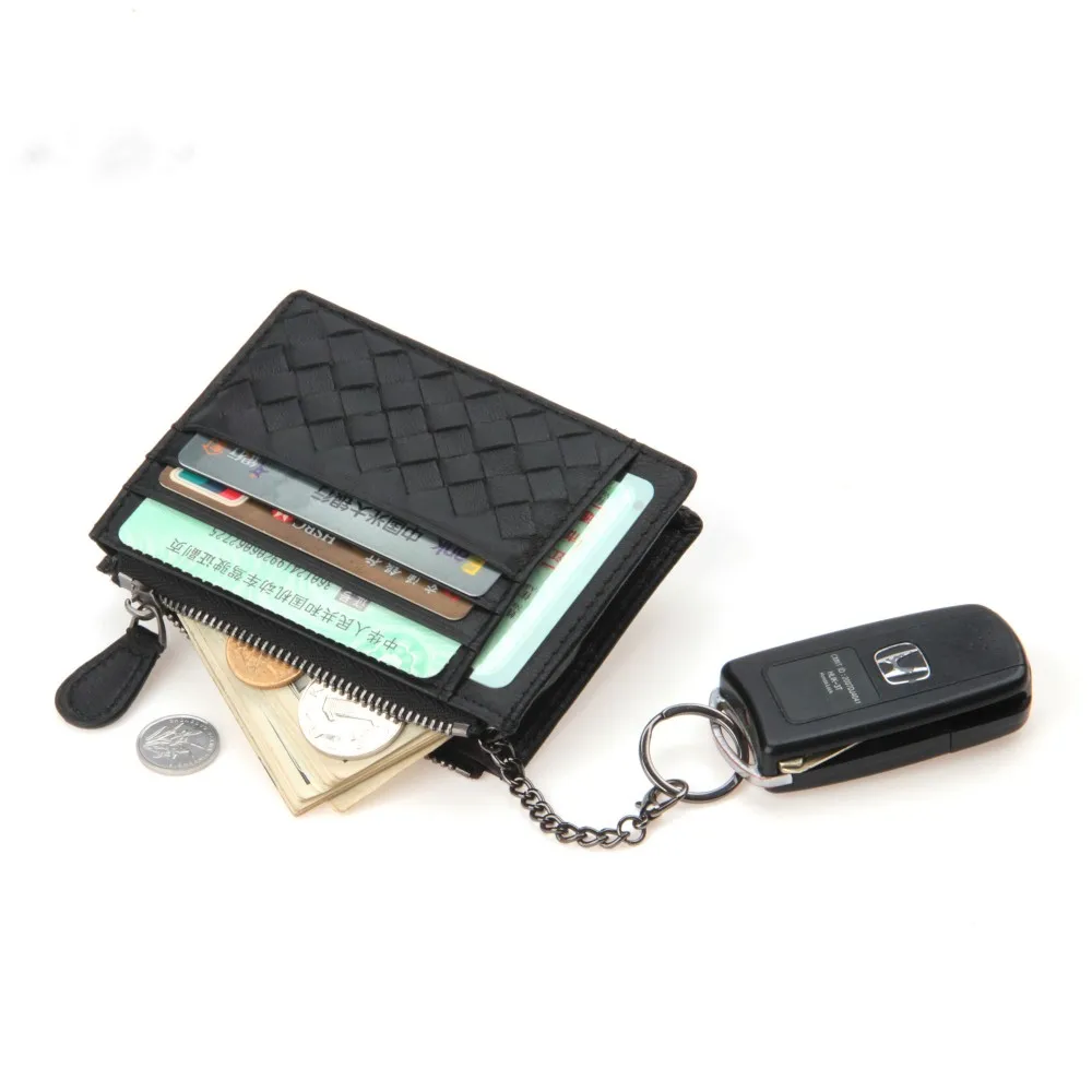 Colorful Woven Leather Keychain Credit Card Holder Key Card Holder,Key