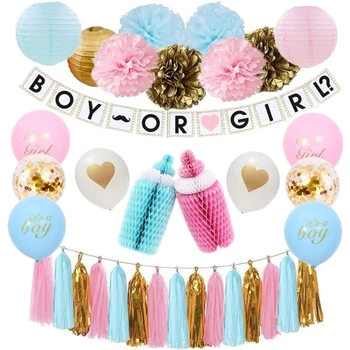 Blue And Pink Baby Shower Ideas Gender Reveal Party Supplies Kit - Buy ...