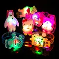 5pcs set Cartoon watch LED Glow light up emitting Hand Ring toys Wristband Bracelet Kid Fluorescent