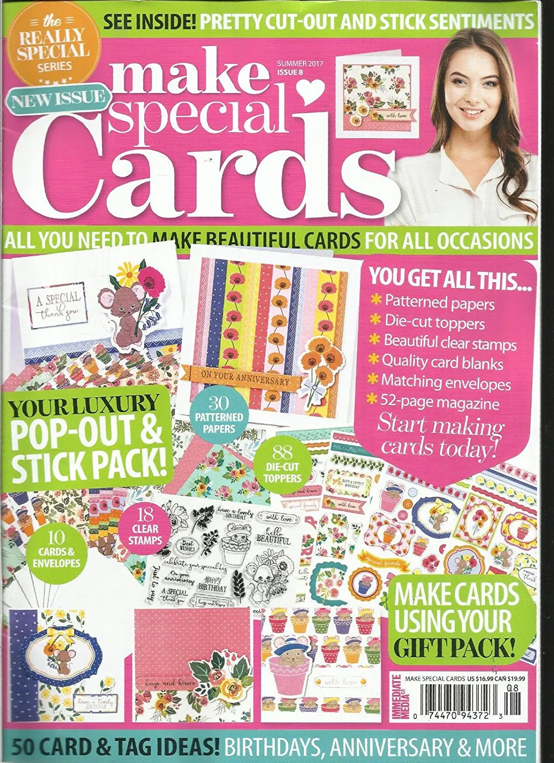 MAKE SPECIAL CARDS MAGAZINE, SUMMER, 2017 ISSUE, 08 ( FREE GIFTS ARE MISSING )