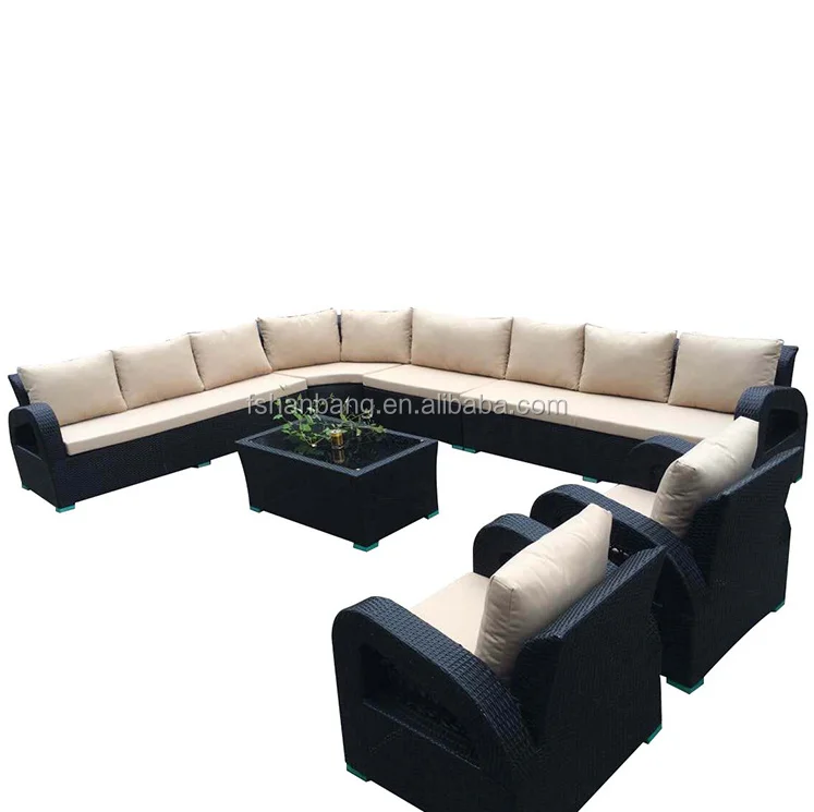 Outdoor Rattan Furniture 12 Seater Sofa Set Designs Garden Sofa Set