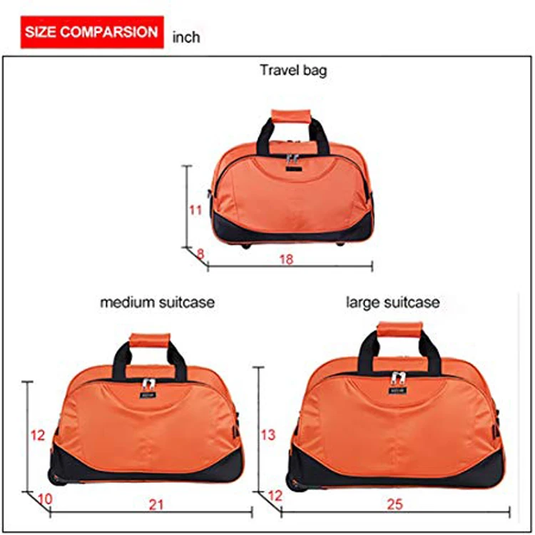 OEM custom travel rolling duffel bag for men and woman