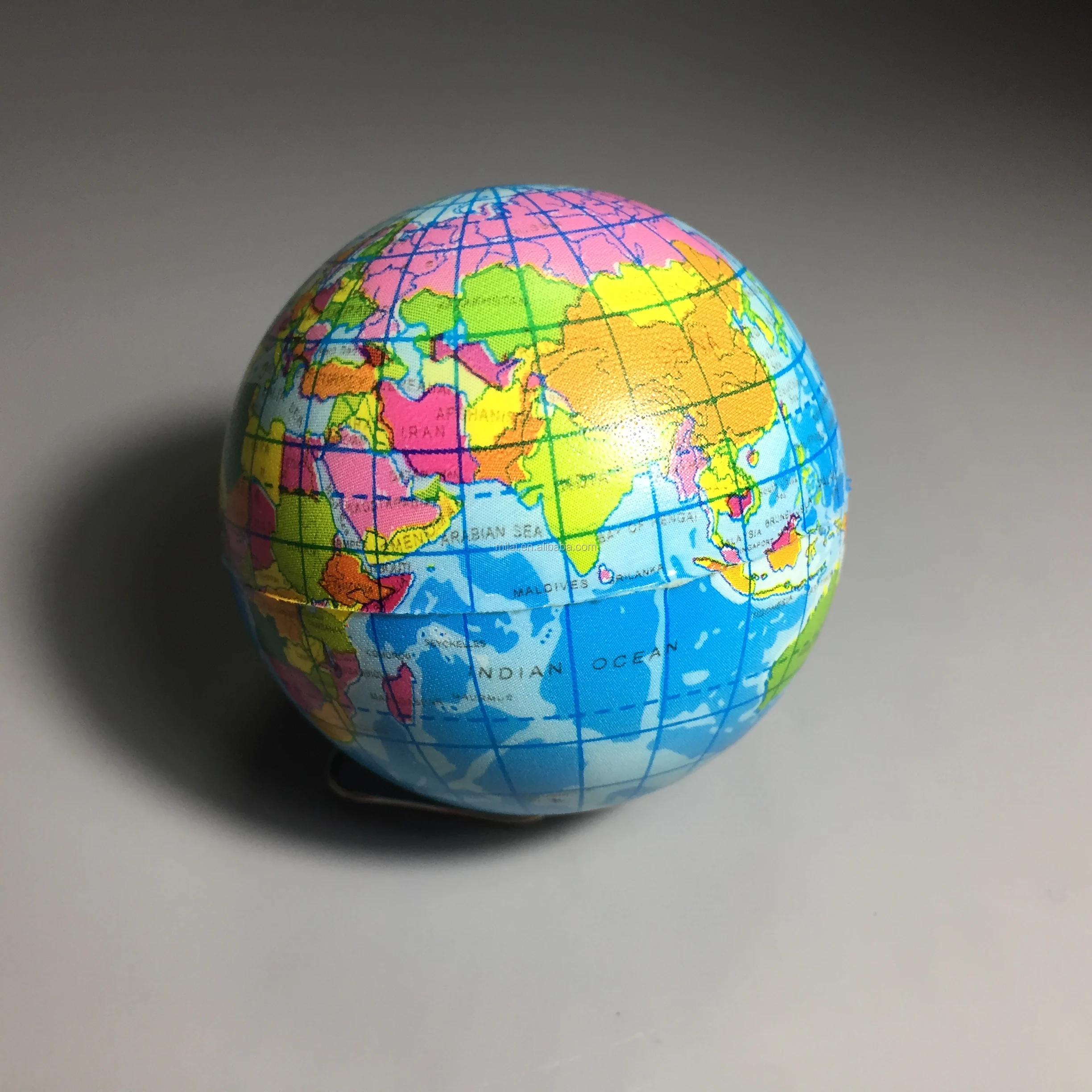 全彩印刷 pu 压力地球球玩具/促销泡沫球球