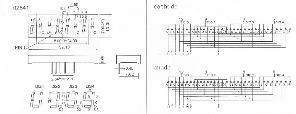 0.28 inch 4 digit fyq-2841-a/bxx 7segment display 7segmet fnd from ...