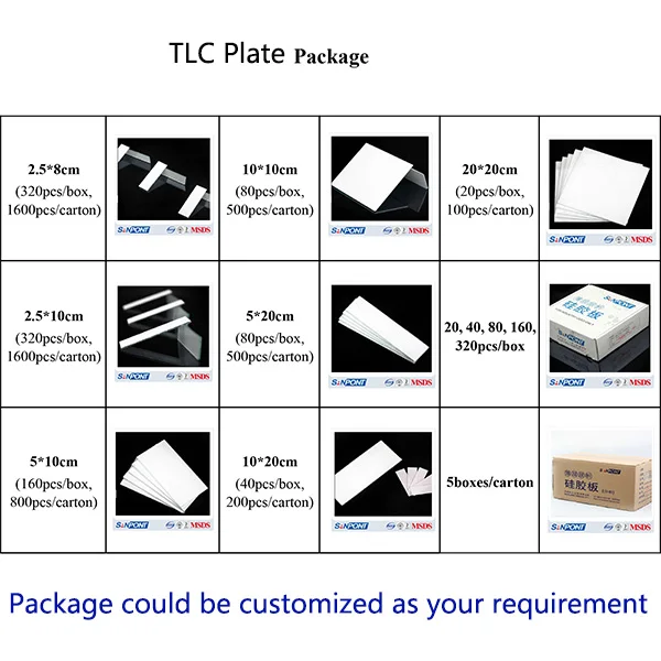Sanpont Thin Layer Chromatography Silica Gel Plate Tlc Plates 20*20cm