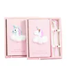 Zogift Hot sale kid luxury stationery gift set lovely cartoon unicorn notebook travel journal paper notebook with pen for girls
