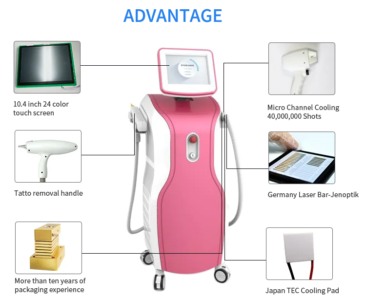 alma soprano ice platinum mirco channel 808nm diode laser hair removal machine/ diode hair removal laser epilator price