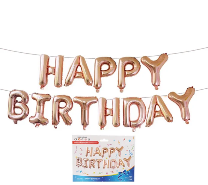 happy birthday colorful alphabet letters balloonaluminium foil balloon