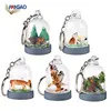 Great gift cheap OEM funny wholesale animal mini snow globe for backpack purse or key chain