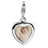 Silver Fashion Heart Photo Frame Charms Days to Remember