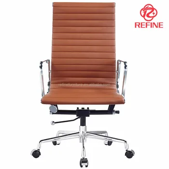 Hs Code Modern High Back Brown Pu Leather Swivel Executive Office High Back Brown Pu Leather Swivel