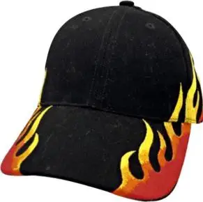 Flame Embroidery Baseball Cap