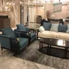 High class wooden fabric chesterfield sofa