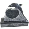 European Blue Pearl Granite Dolphin Headstone Designs Wholesale