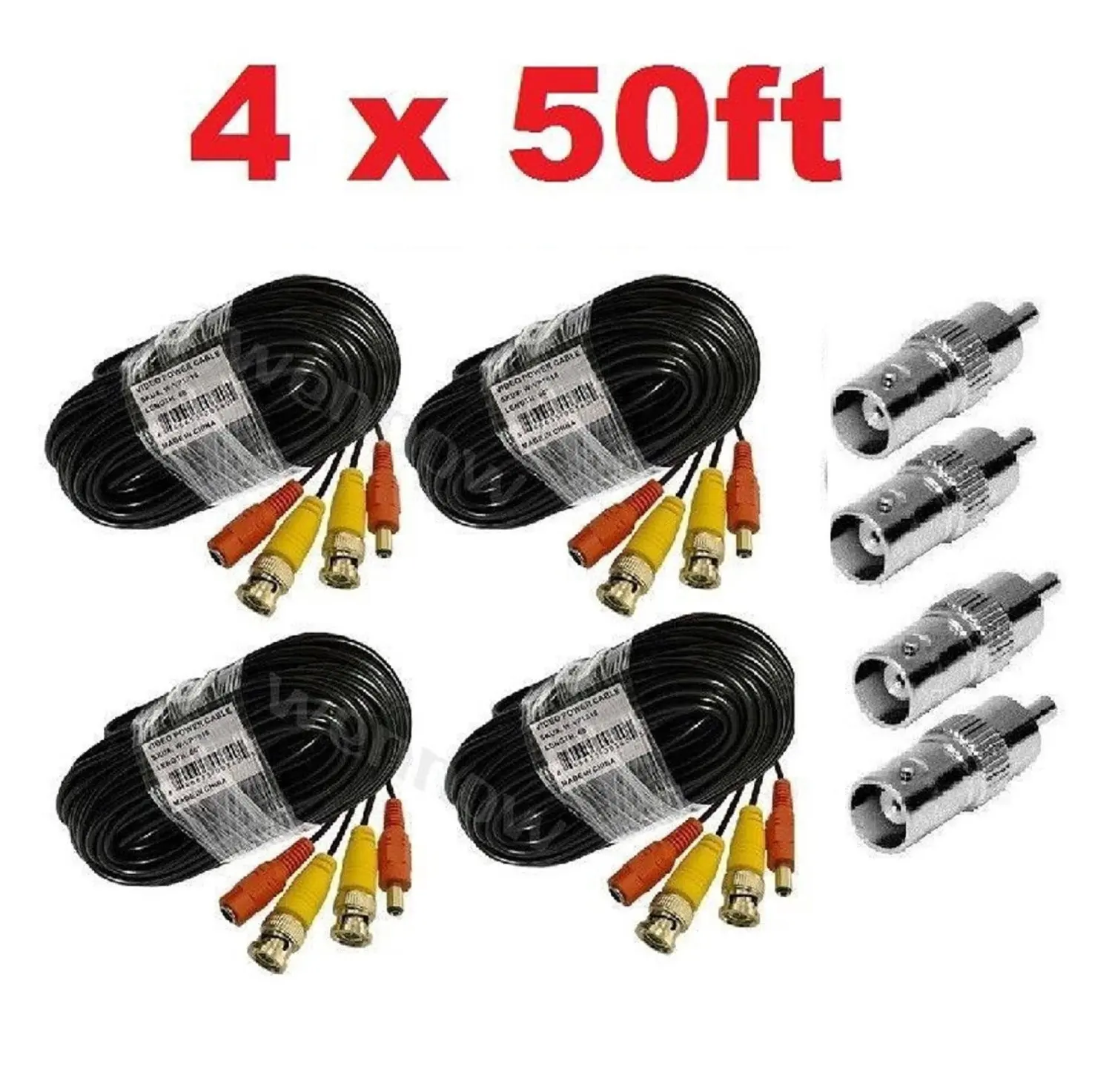 Premium Quality 4x50Ft Video and Power Cable for Lorex  CCTV Security Cameras