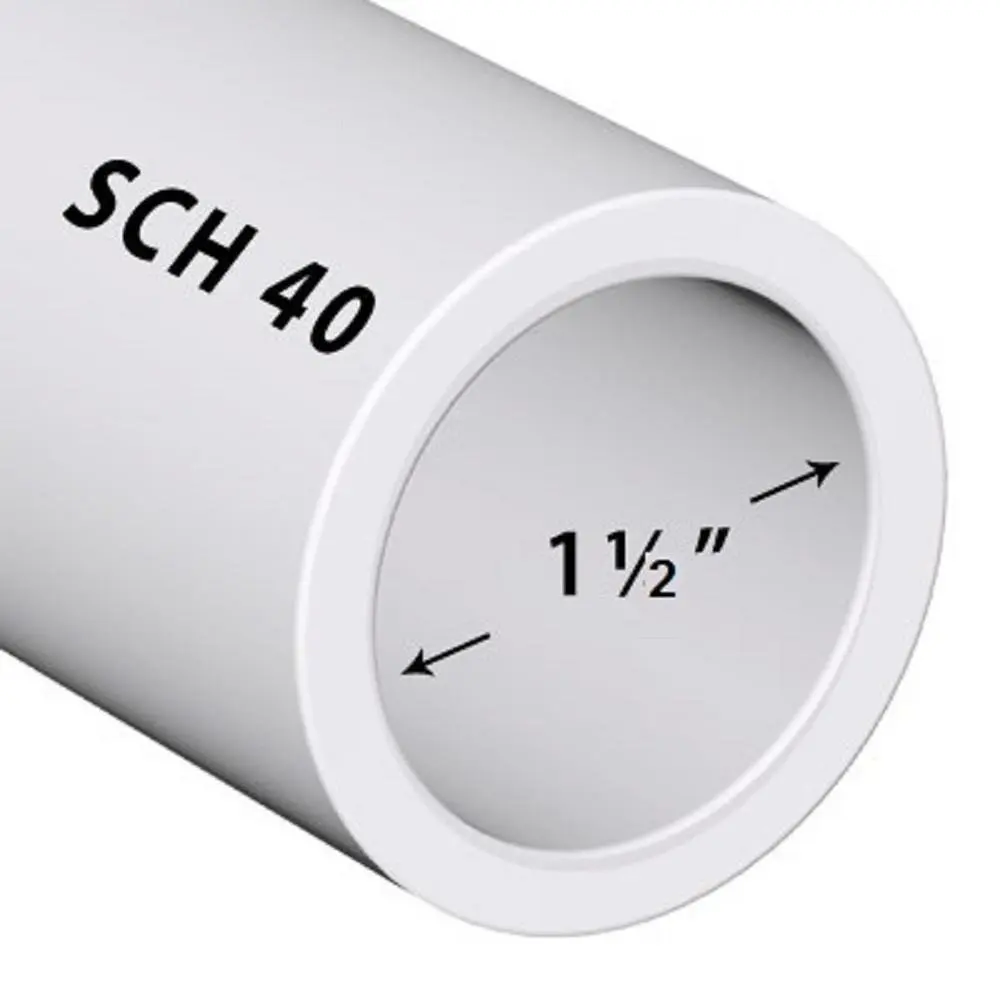 Premium Landscape Pool Spa PVC Pipe Sch 40 1 1/2 Inch (1.5) White / PVC / 1 FT