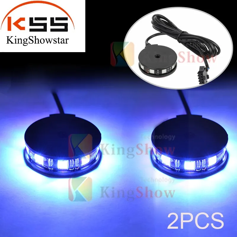 Kingshowstar 2Pods Universal RGB 360 Degree Colorful Wheel Light Axle Center Motorcycle LED