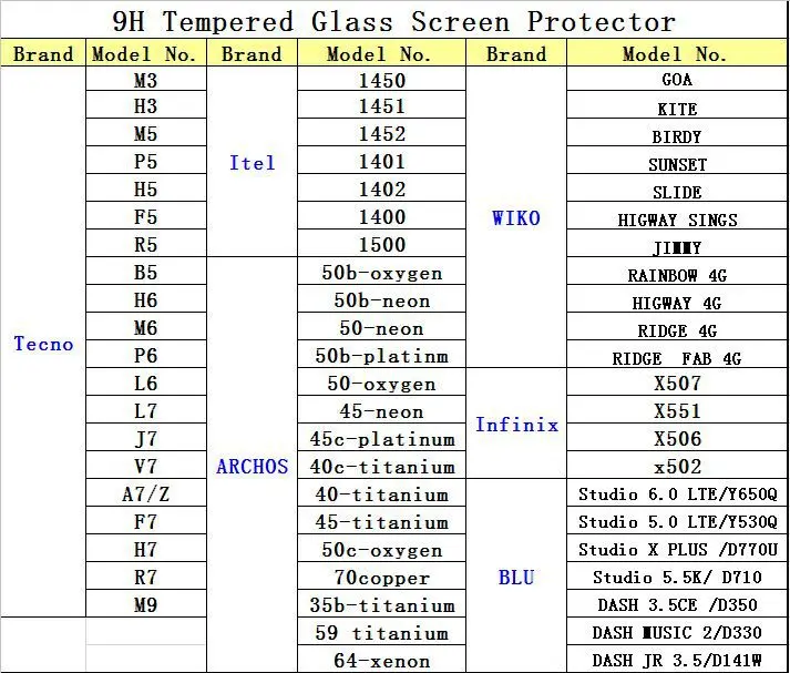 9h Hardness Tempered Glass Screen Protector For Tecno H5,For Tecno H5