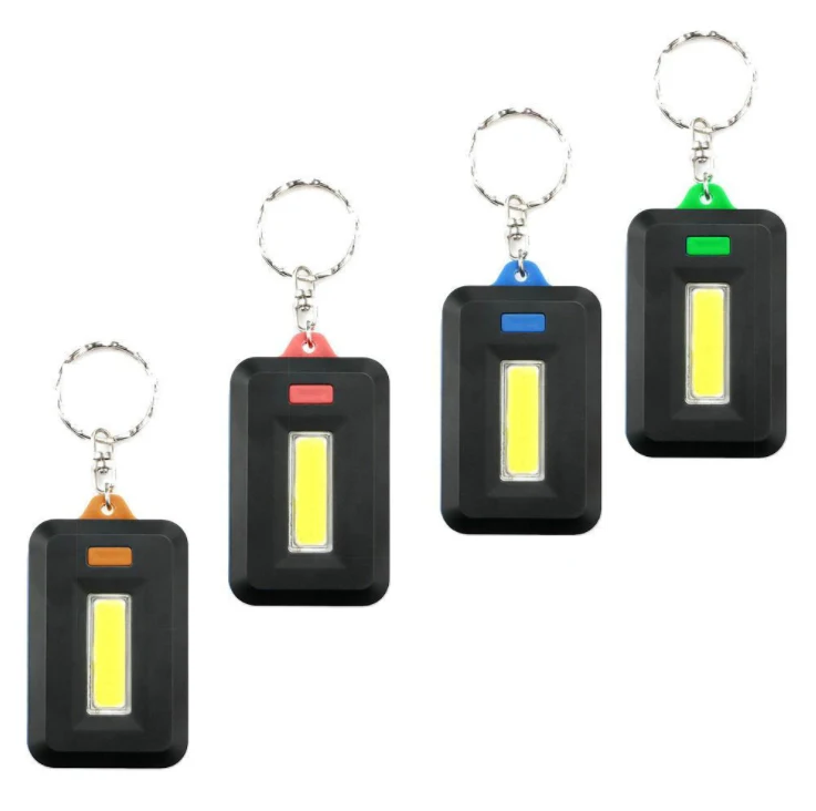 Cob Led Small Key Ring Flashlight; Super Bright,Portable Mini Pocket