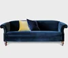 Modern Blue Velvet Cushion Golden Frame Living Room Beckrest Sofas Chairs Seats VP--cy2001#